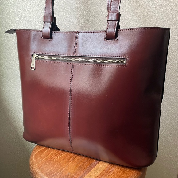 Patricia Nash Tote Bag NEW Braden Tote Color Block Leather Brown Green - Picture 3 of 12